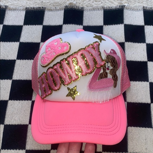 Accessories - Howdy Pink and Gold Trucker Hat